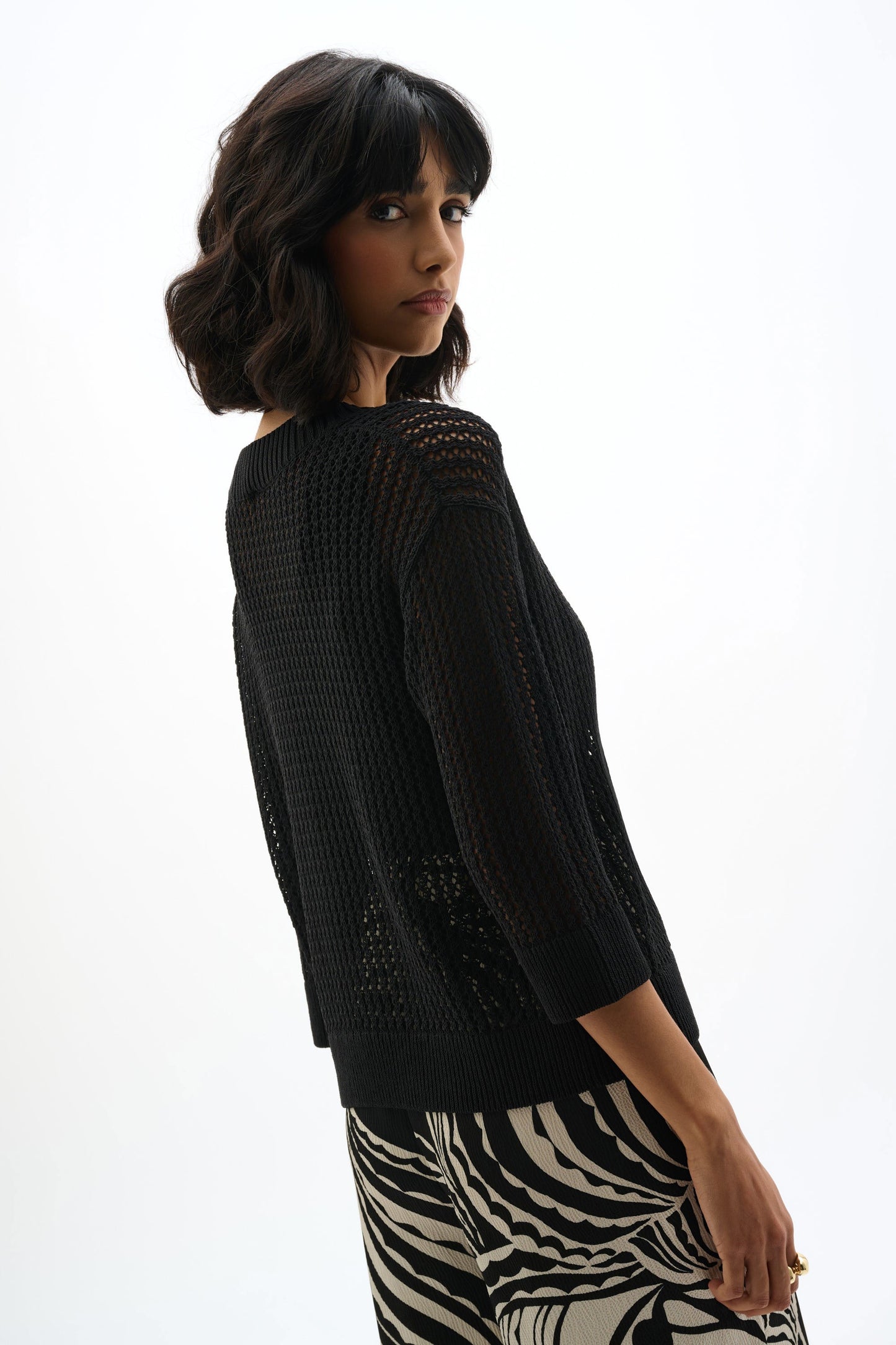 JOSEPH RIBKOFF 262976 Acrylic Blend Open Stitch Sweater