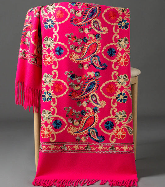 Doctor Bear Luxury cashmere feel scarf in fuchsia pink