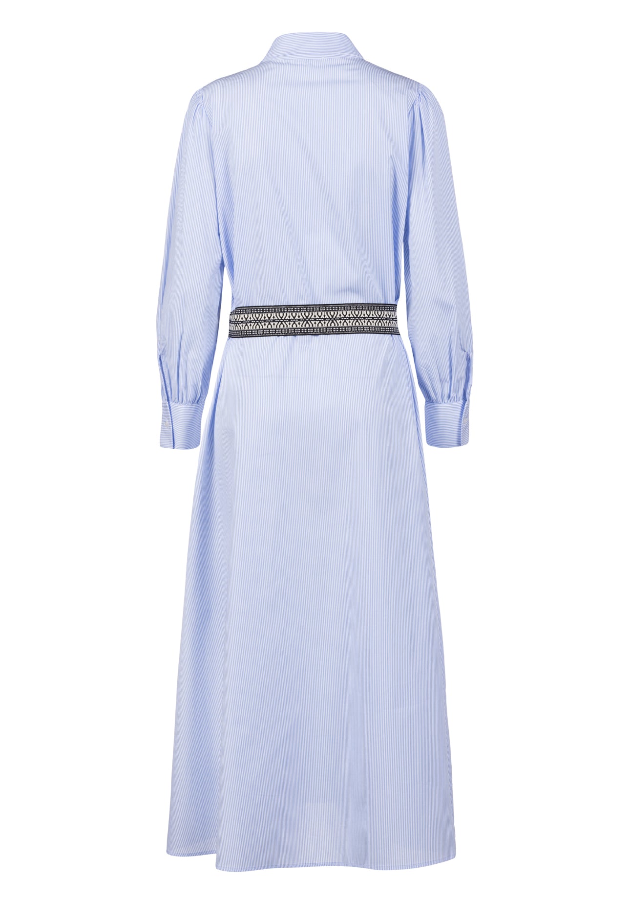 TUZZI  soft blue striped shirt dress