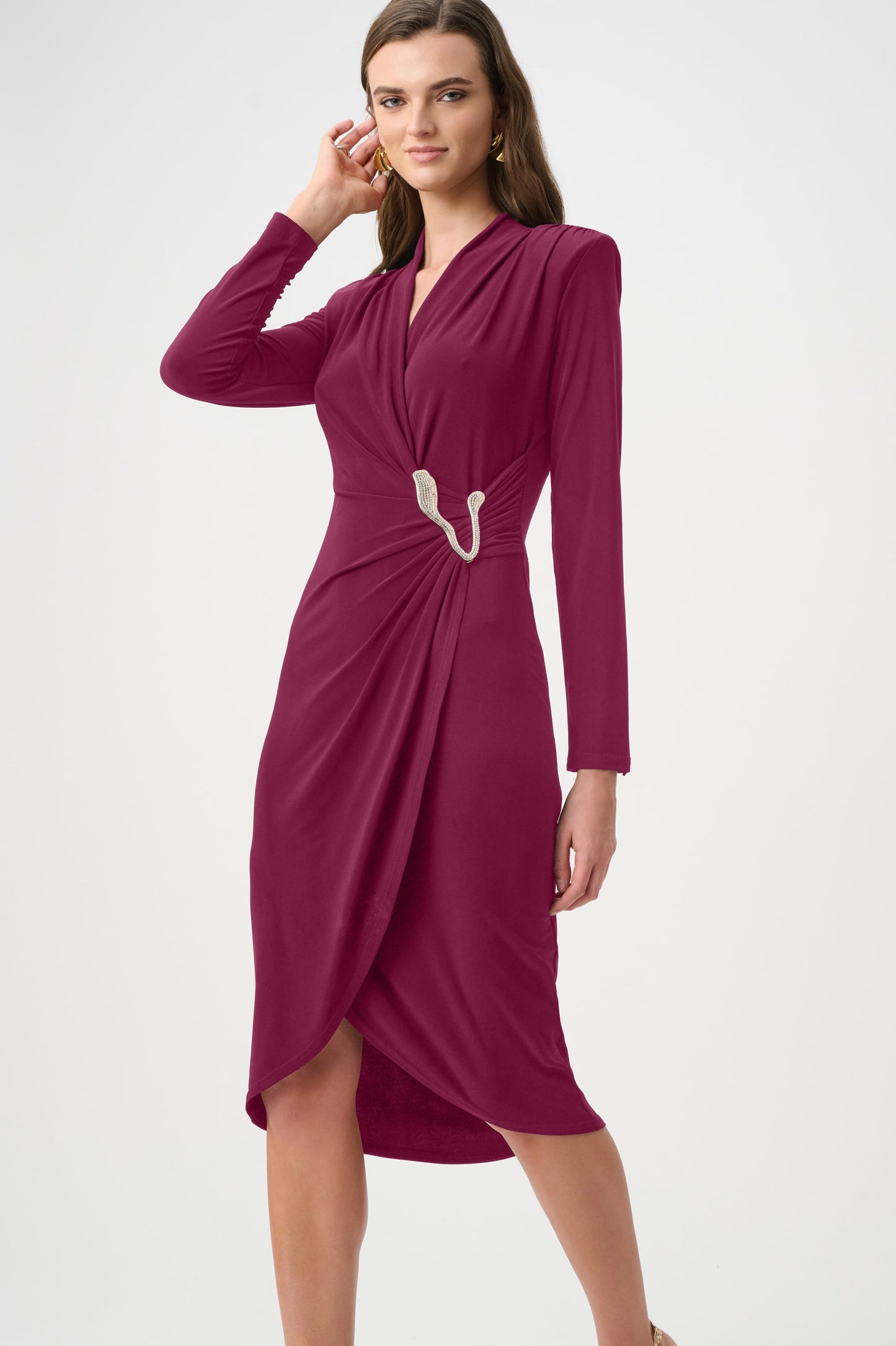 Signature | Silky Knit Sheath Wrap Dress
263709