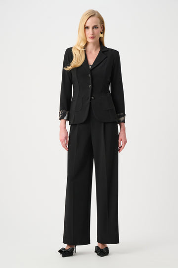 JOSEPH RIBKOFF 263747 SILKY KNIT FITTED BLAZER WITH ADAPTABLE CUFF STYLE