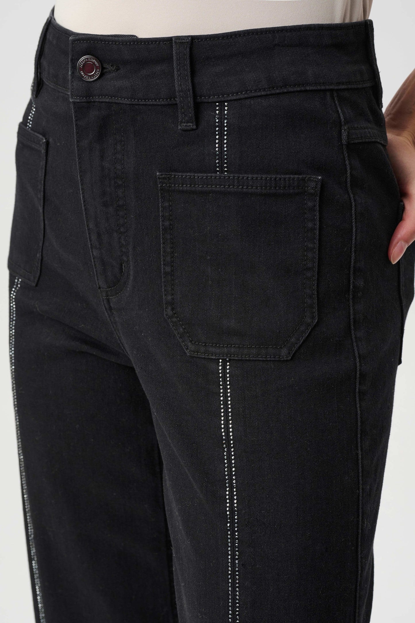 Claudia | Culotte Jeans With Embellished Front Seam
241903F26