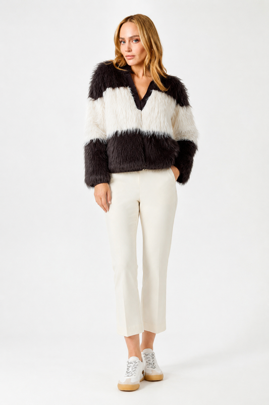 Tuzzi Colour Block Fluffy Knit Sweater