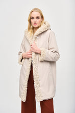 Joseph Ribkoff - Faux Cream Fur Reversible Coat 243903
