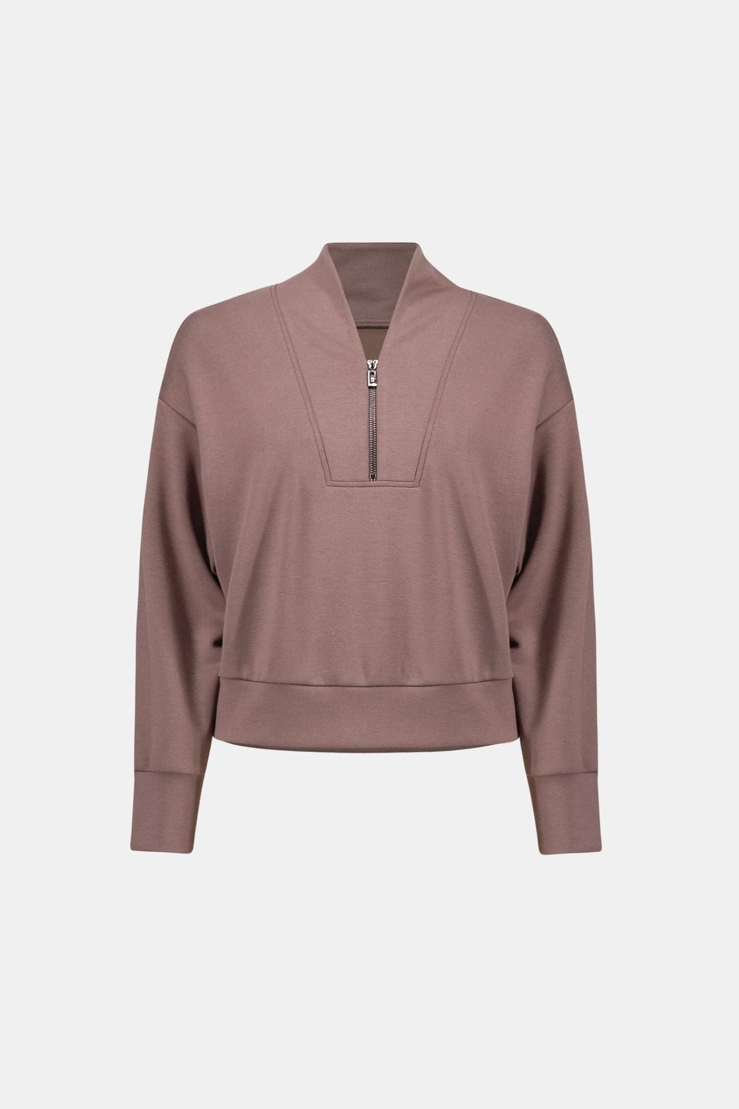 JOSEPH RIBKOFF Scuba Jersey Boxy Sweatshirt With High Collar and Front Zipper 261610F26