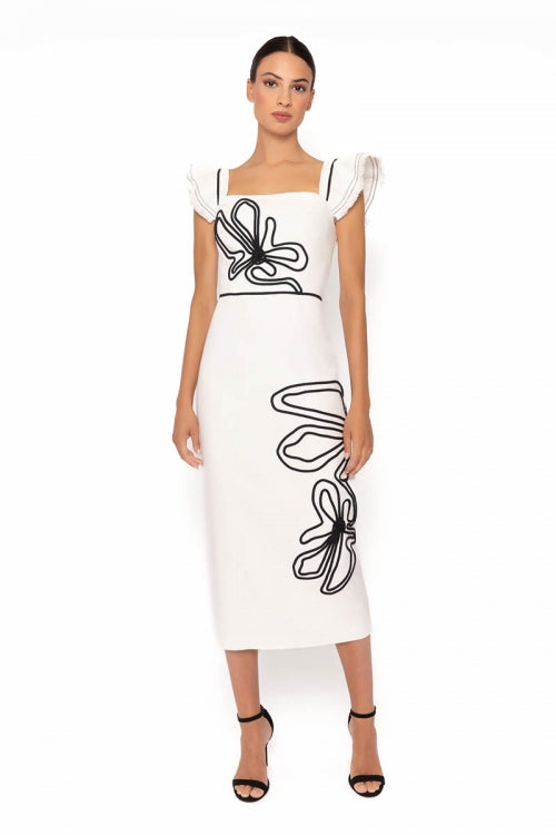 ARGGIDO 49544 White and Black midi dress