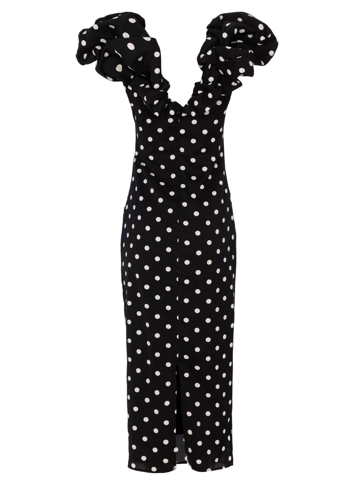 Mioh Bianca Dots ruffle midi dress
