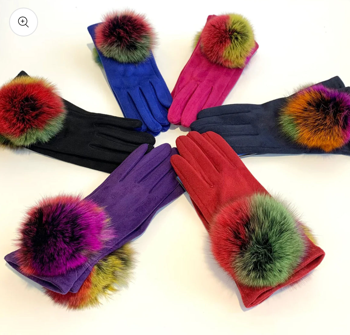 Doctor Bear fur ball glove in magenta pink