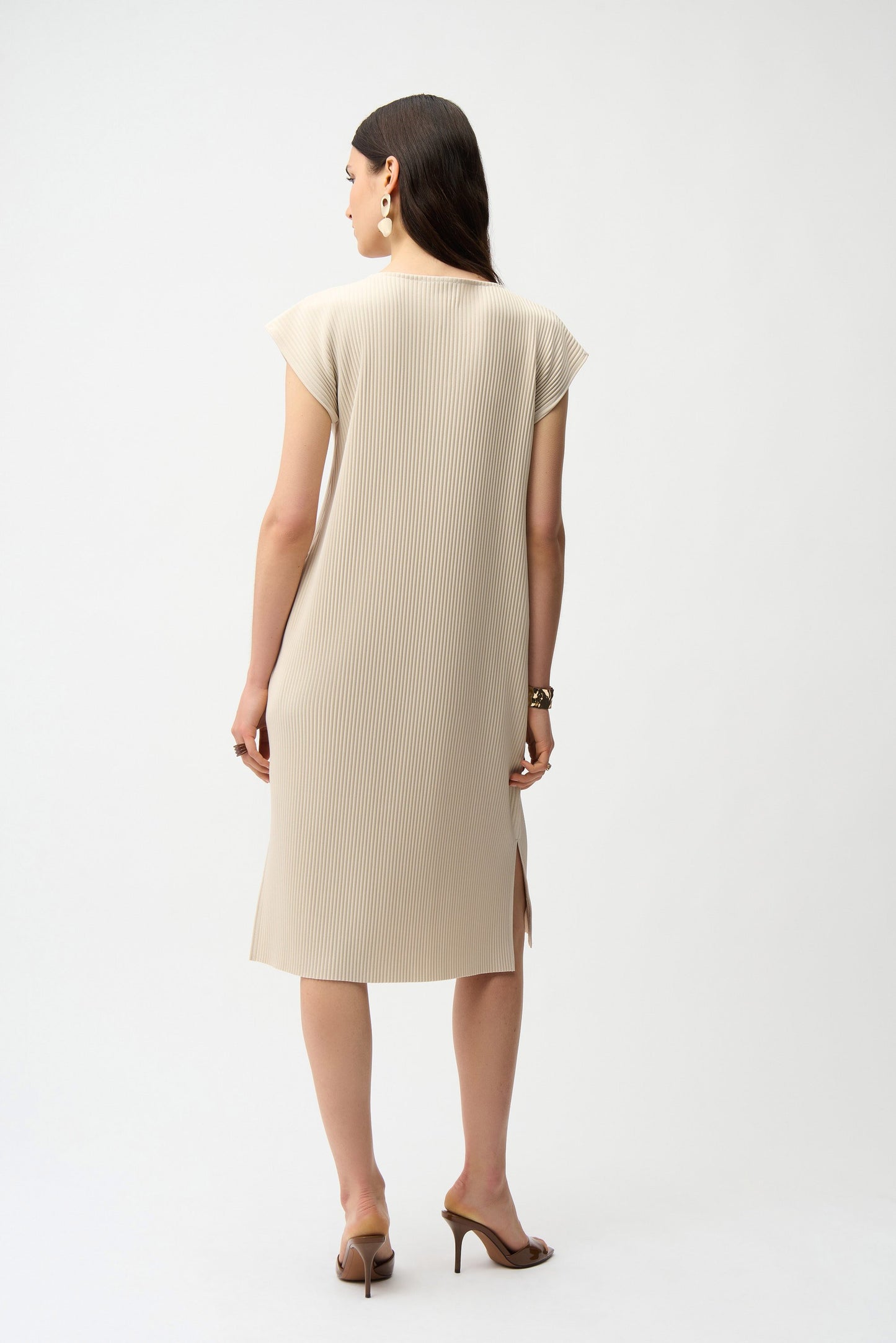 Pleated Scuba Crepe Straight Dress With Pockets Joseph Ribkoff 
261252