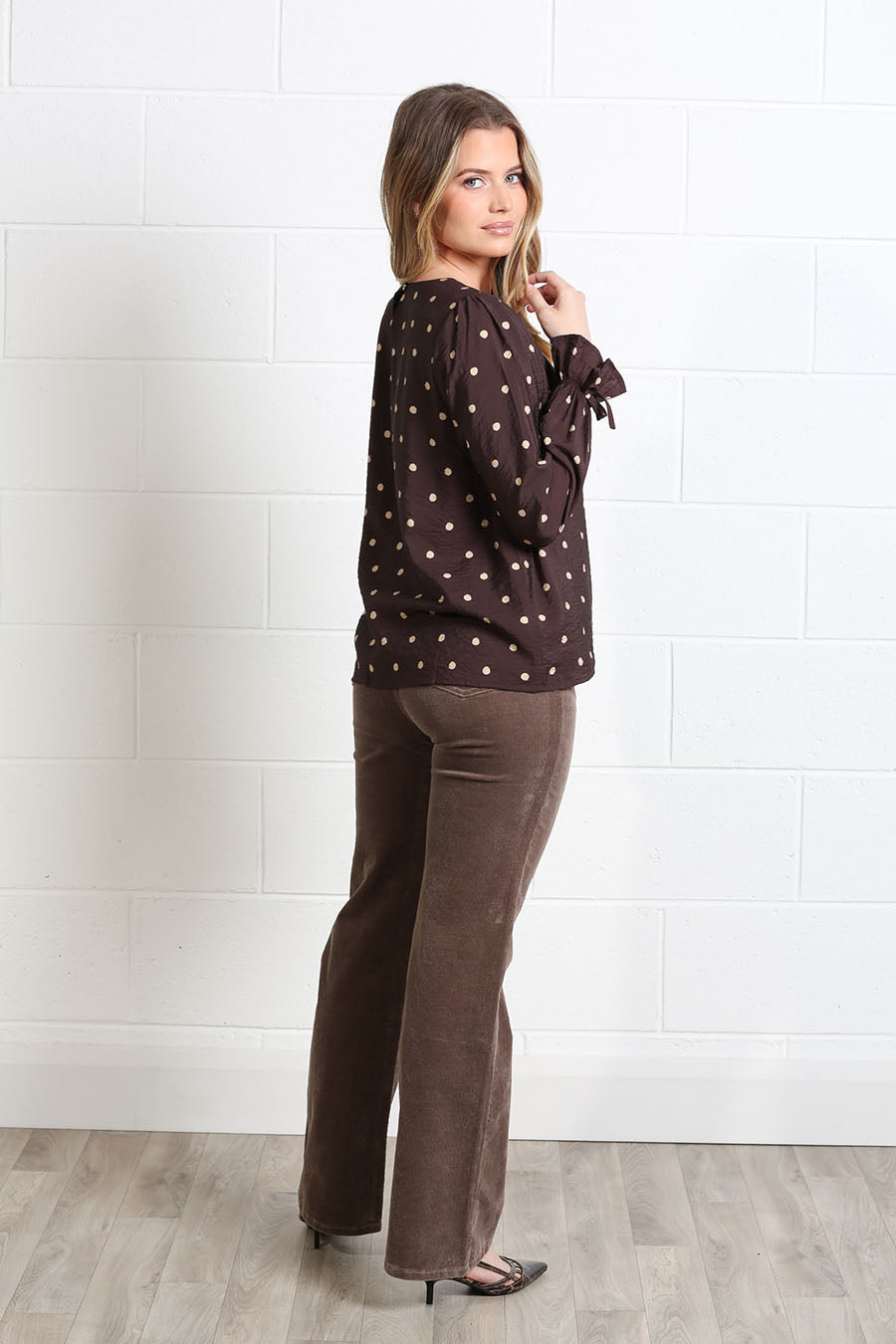 Rant and Rave Sophia Top Chocolate Dot