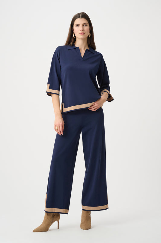 JOSEPH RIBKOFF Sweater Knit Colour Block Top 253909F26