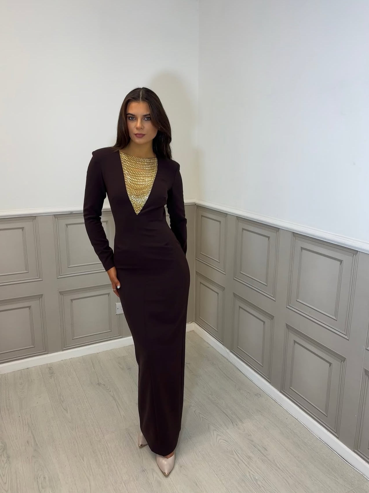 Carla Ruiz jazlyn dress brown dress