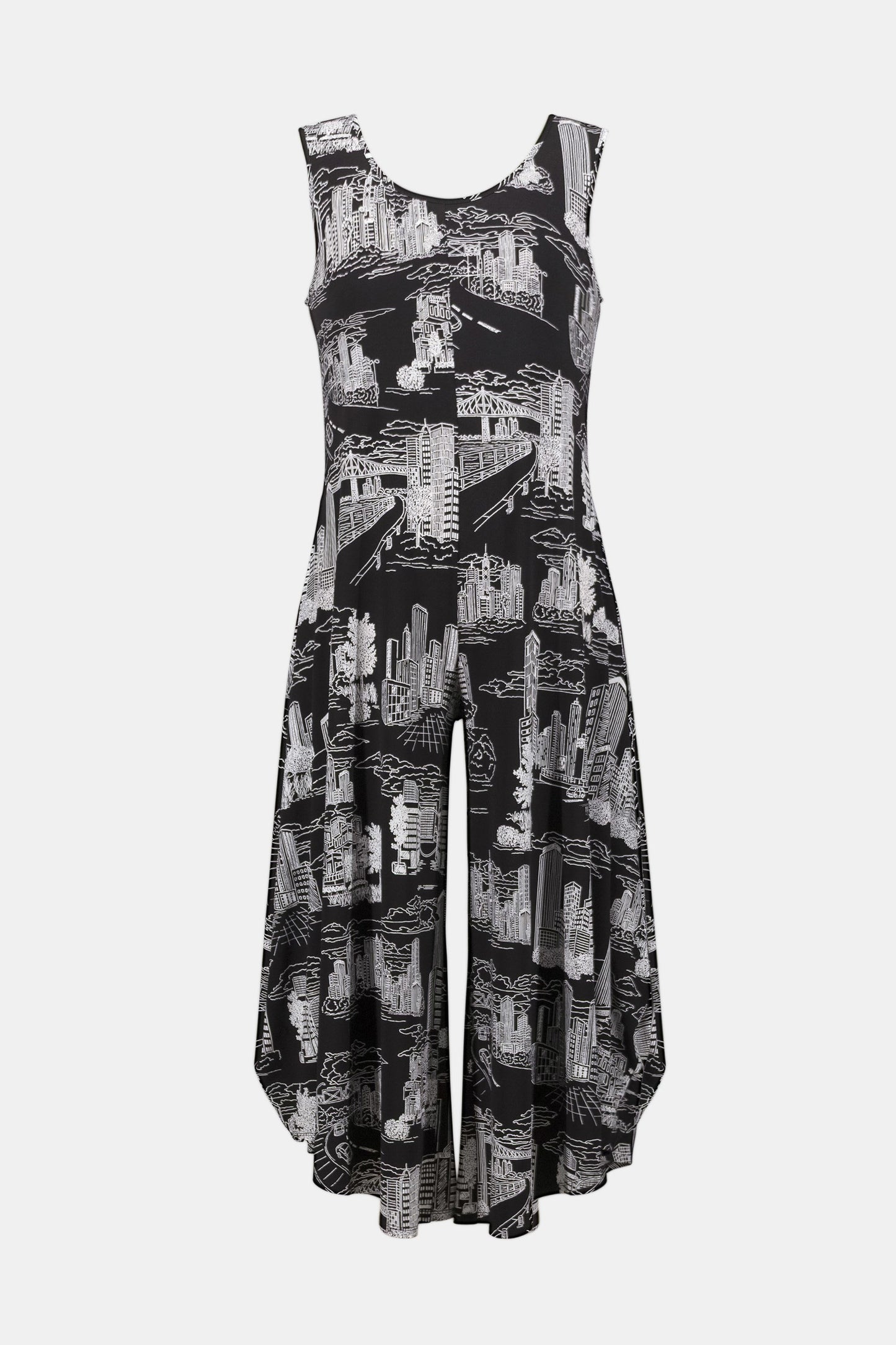 JOSEPH RIBKOFF 262243 Silky Knit Conversational Print Culotte Jumpsuit