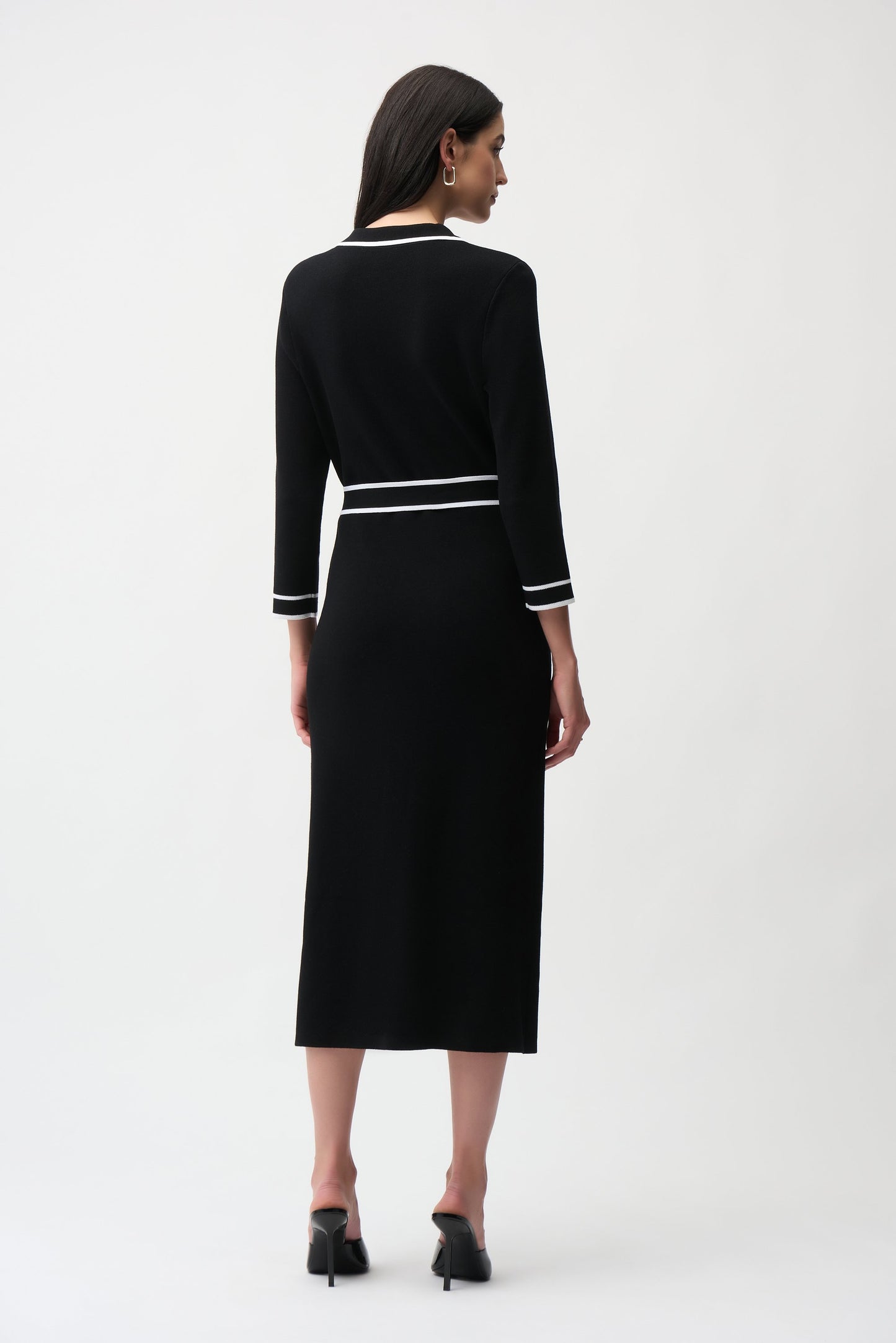 JOSEPH RIBKOFF 261944 Viscose Shirt Dress with Contrast Piping And Sash