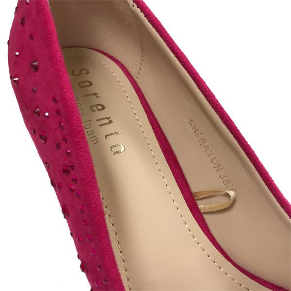 Sorento Sheraton heel in Fuchsia pink gems