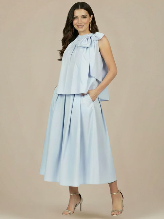 LIL JEN BLAIR COTTON SKIRT & IRIS TOP CO ORD IN POWDER BLUE
