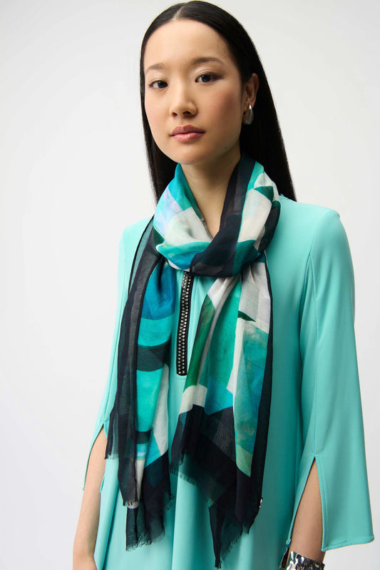 JOSEPH RIBKOFF 261985 Viscose Geometric Print Scarf
