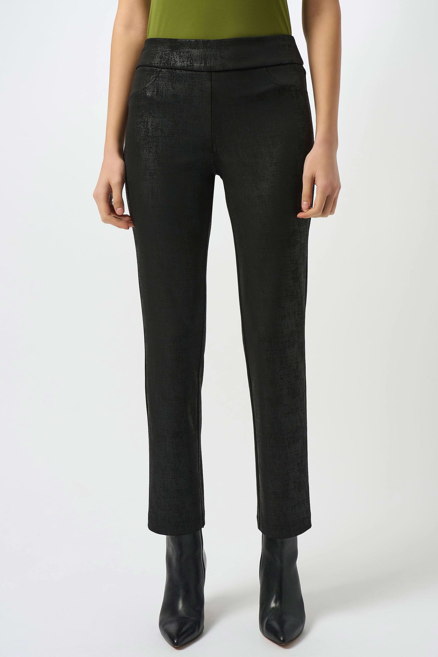 JOSEPH RIBKOFF 253000 Silky Knit Straight Pull-On Pants Black