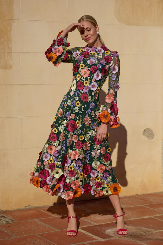 SALE- Veni Infantino 3D floral lace dress