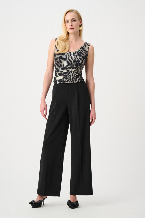 JOSEPH RIBKOFF Leopard Print Sleeveless Pullover Style 263762