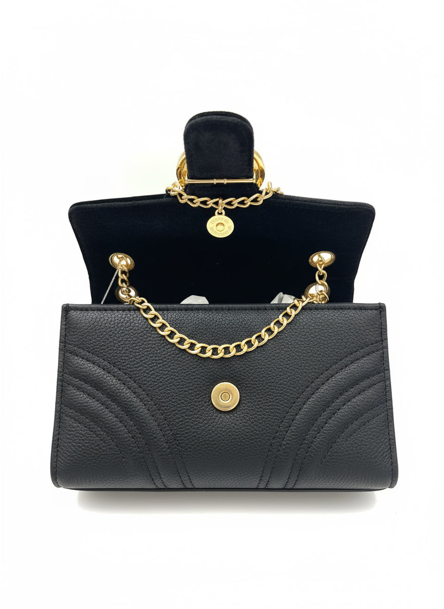 Doctor Bear gold chain bag in black