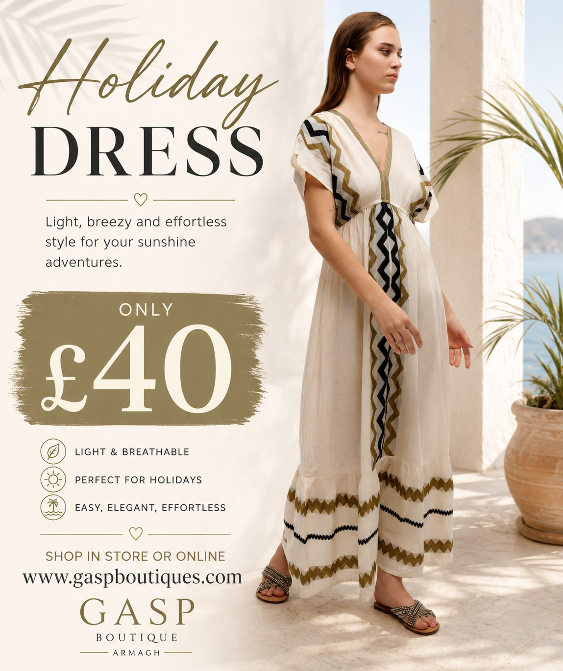 Ble 0311 beige holiday maxi dress