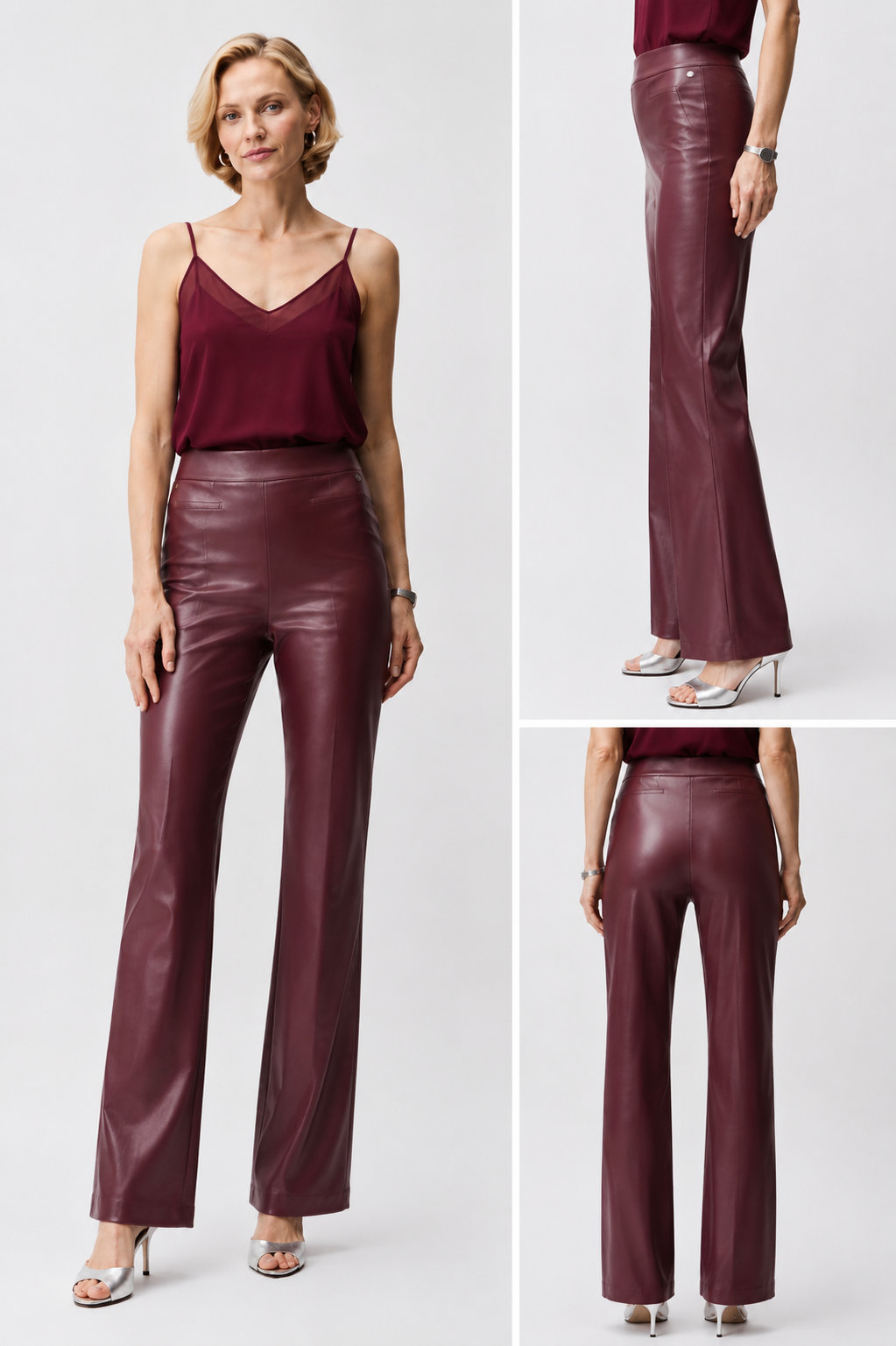 Robell Faux Leather Wide Leg Trousers – Style 51592
