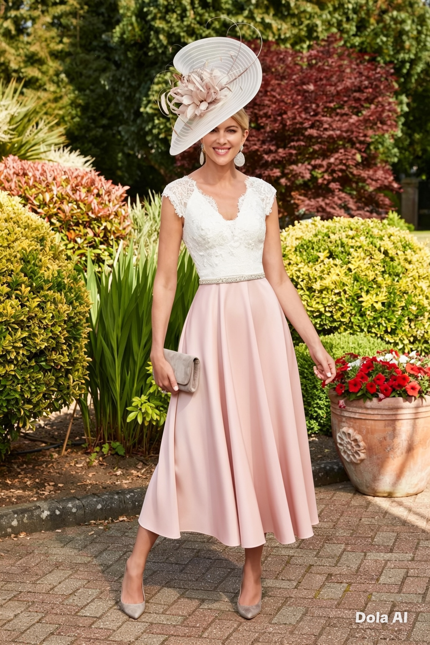 Sale Veni Infantino blush/ivory dress