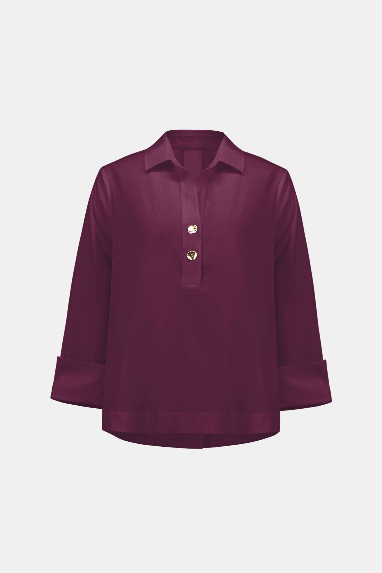 JOSEPH RIBKOFF 263928 Stretch Poplin Shirt-Collar Boxy Top