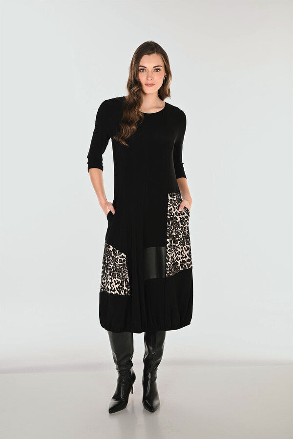 FRANK LYMAN Animal Print Midi Dress Style 263277
