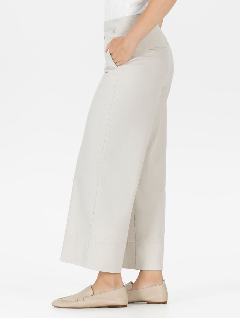 Fabienne3-700 Wide Leg Cropped Trousers in Chalk from Stehmann