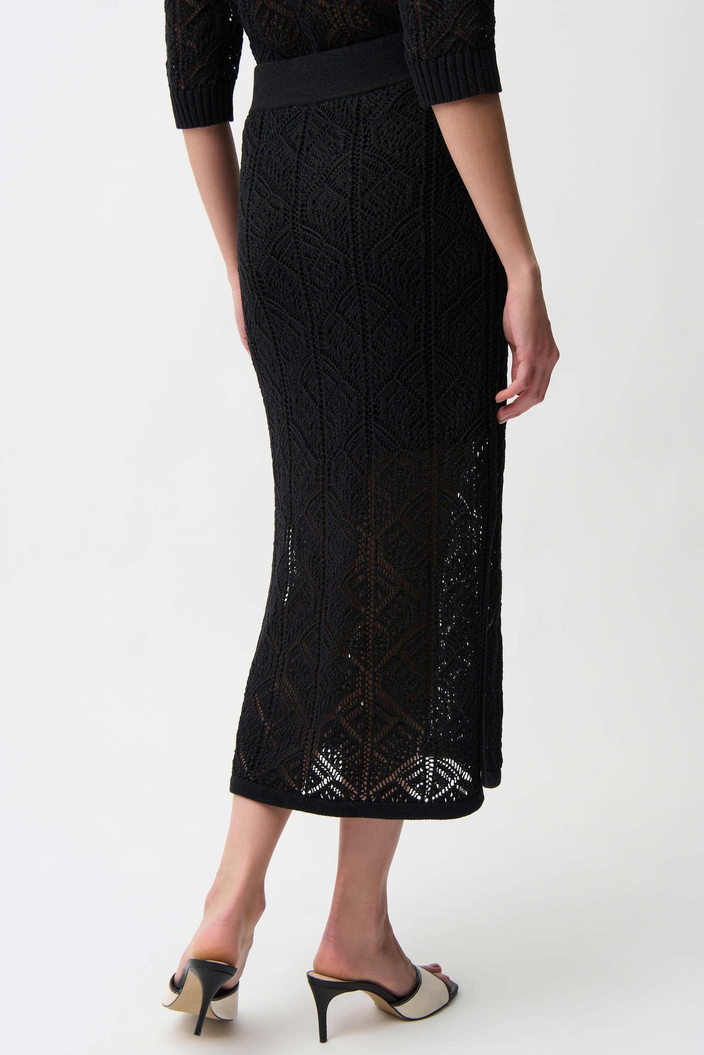 Cotton Blend Open Stitch Pencil Skirt
261928