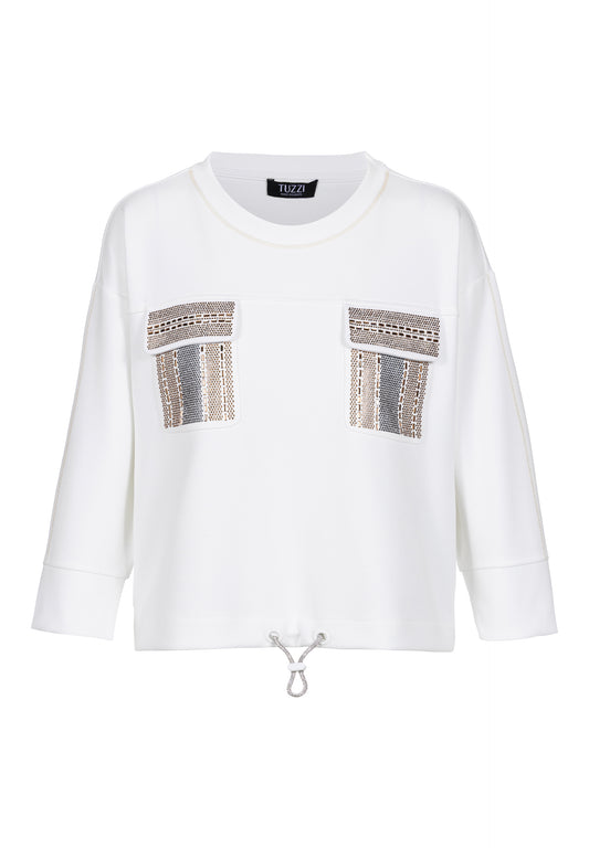 TUZZI Golden Oasis 413.459 cream pocket jumper