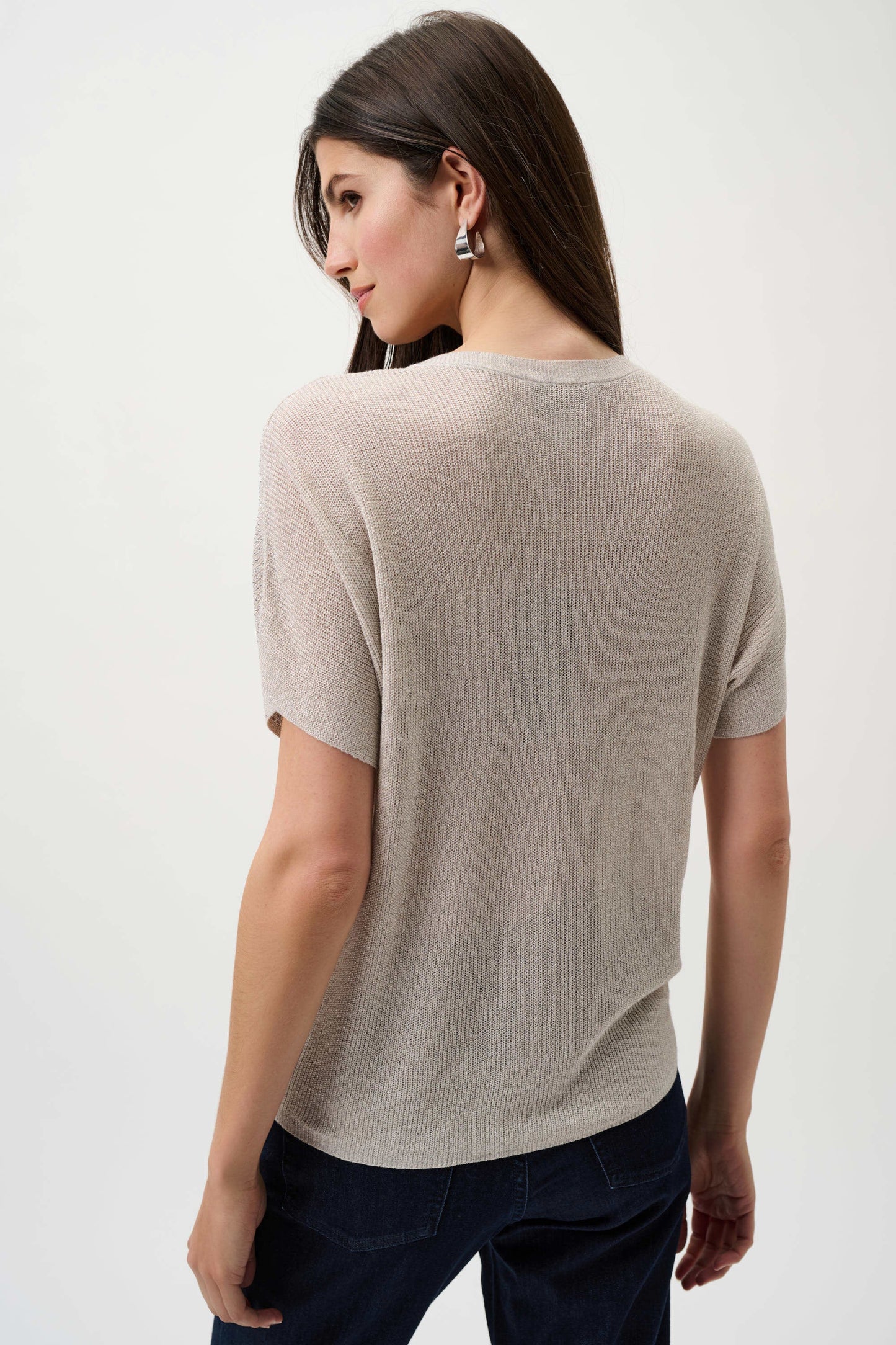 Metallic Knitted T-shirt with Rhinestones - Core Colours
263900CO