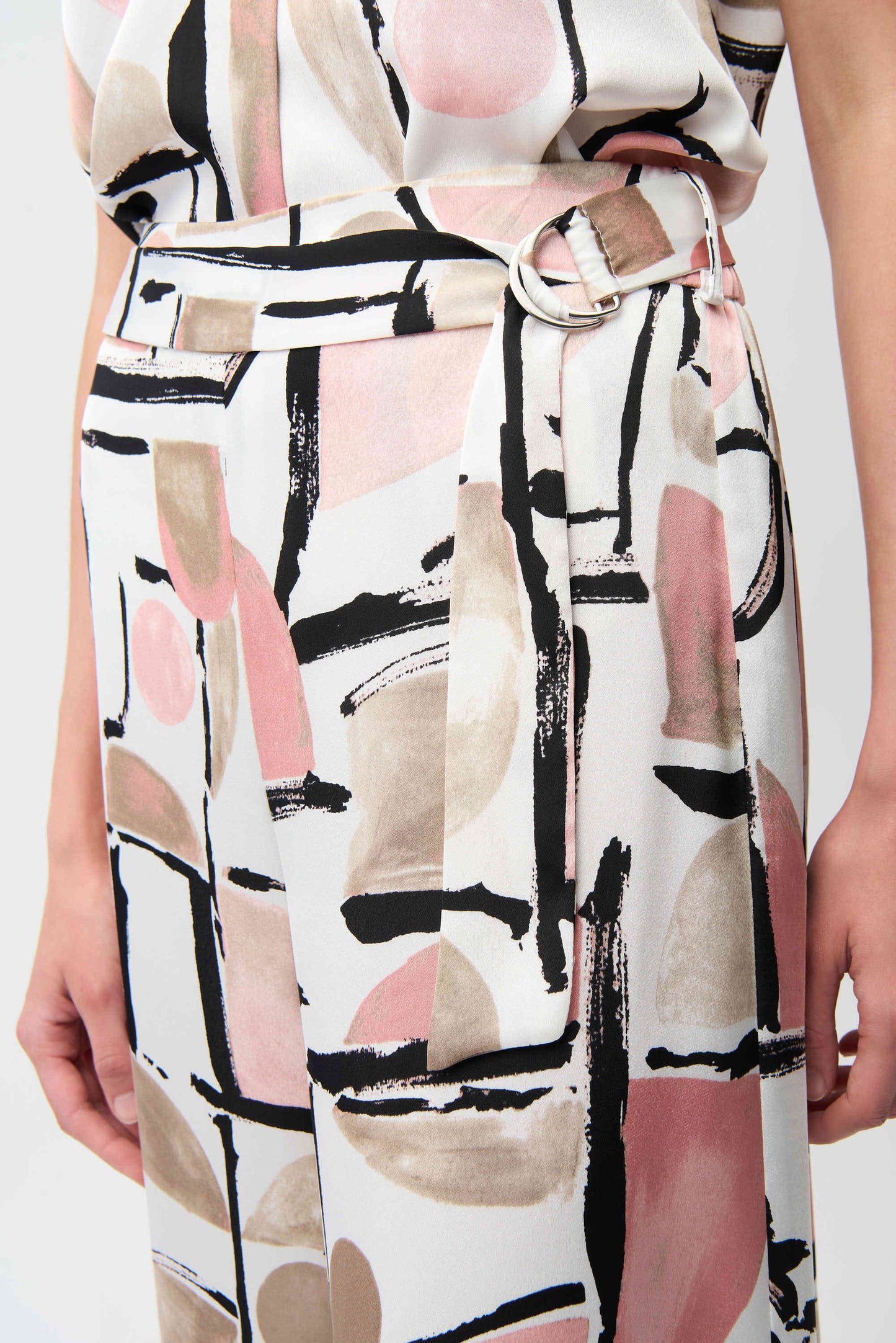 Recycled Satin Abstract Print Wide Leg Pull-On Pants
261198