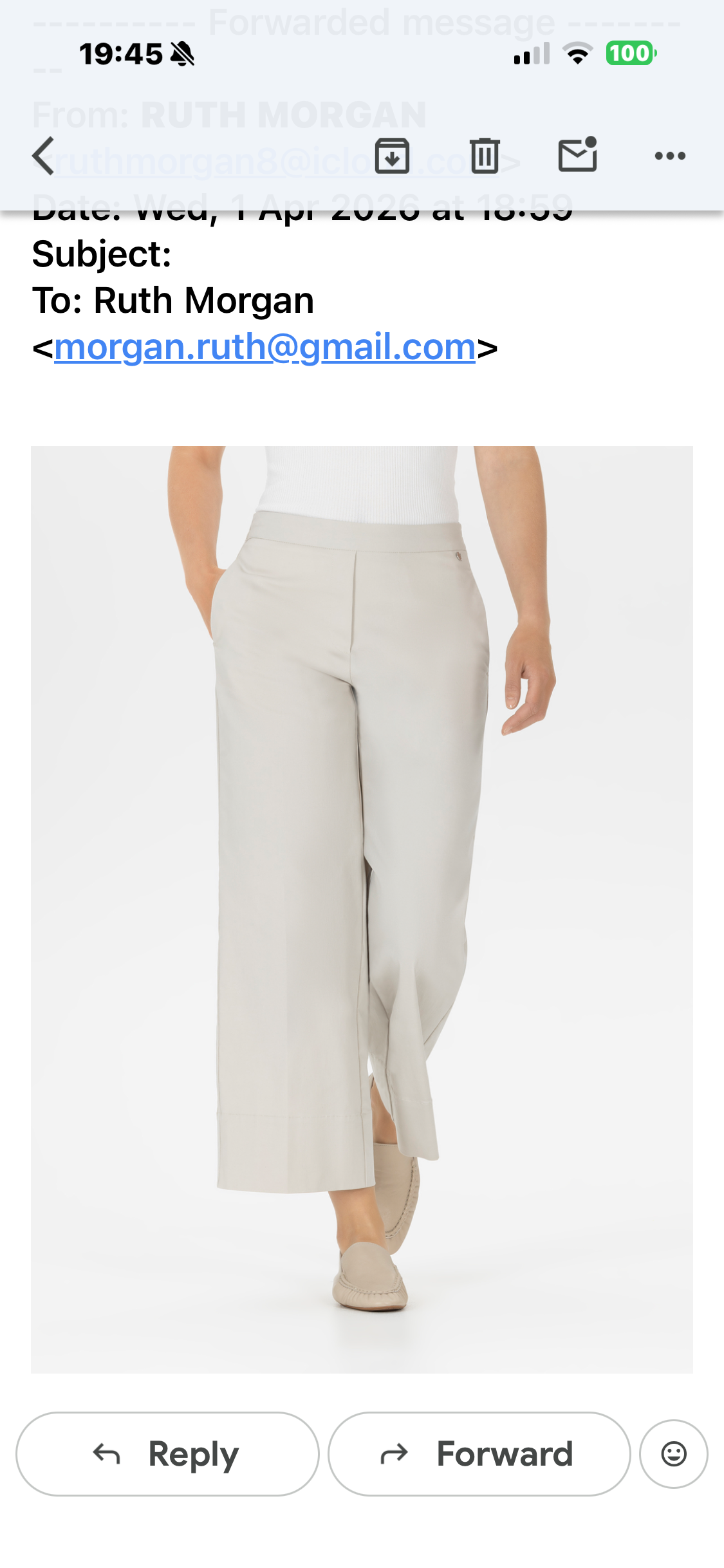 Fabienne3-700 Wide Leg Cropped Trousers in Chalk from Stehmann