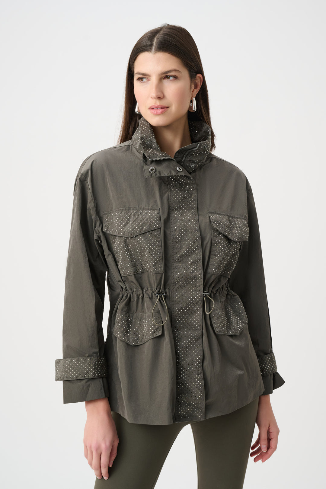 Joseph Ribkoff Mock-Neck Embellished Jacket Style 263633