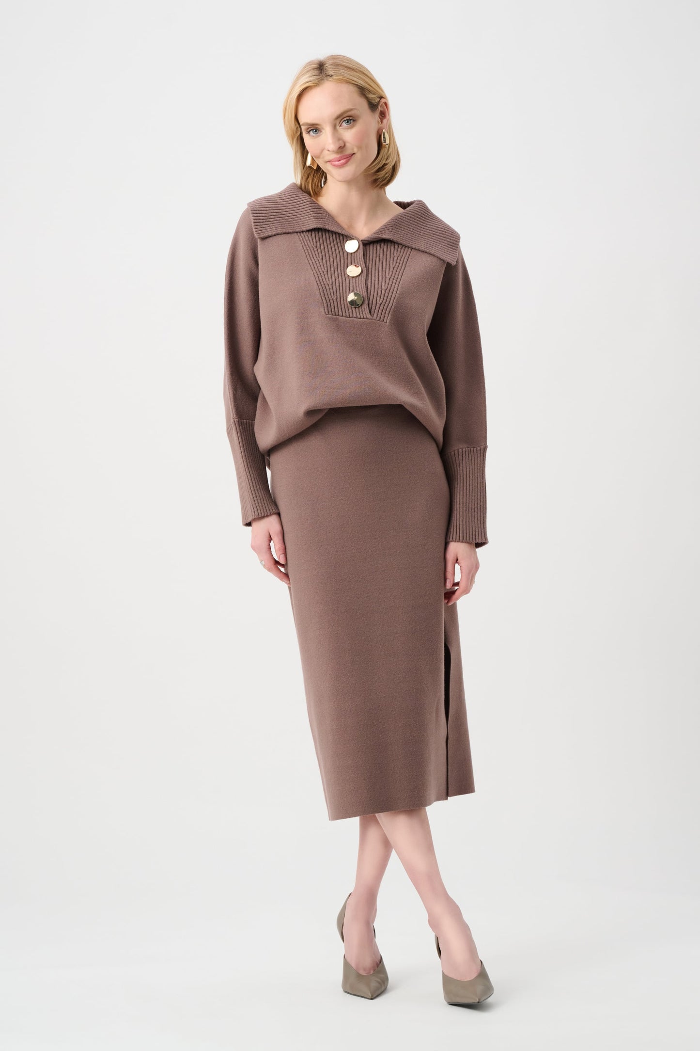 JOSEPH RIBKOFF Brushed Viscose And Nylon Shawl-Neck Sweater 263938