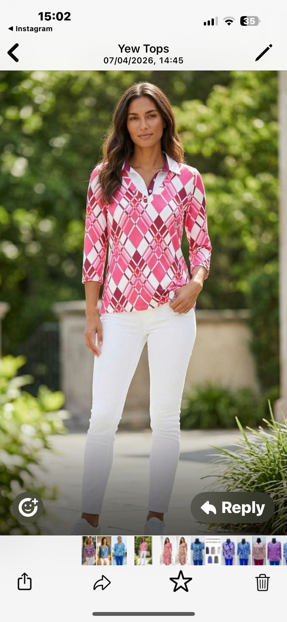 ⸻

Yew Printed Top with Built-In Collar – Pink Mix