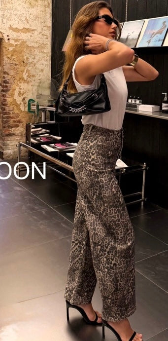 Leopard Print Balloon Trousers