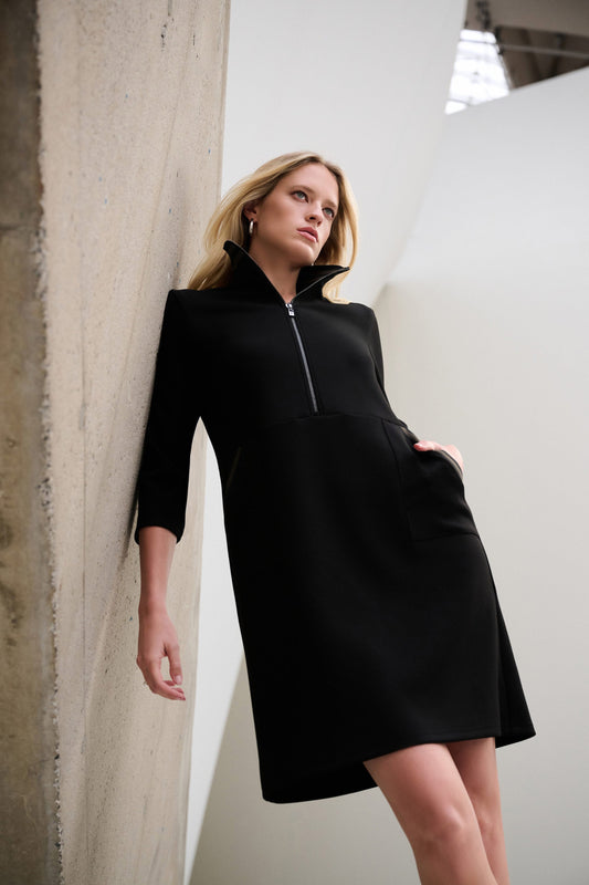 JOSEPH RIBKOFF Scuba Jersey Funnel-Neck Straight Dress 263615