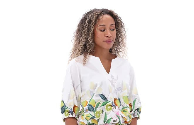 🍋 K Design Citrus Floral Blouse