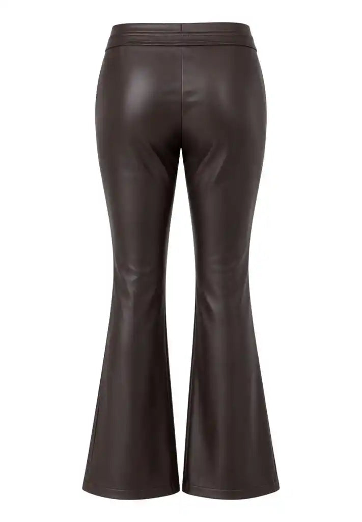 Tuzzi Brown Faux Leather Flared Trousers – Style 422601