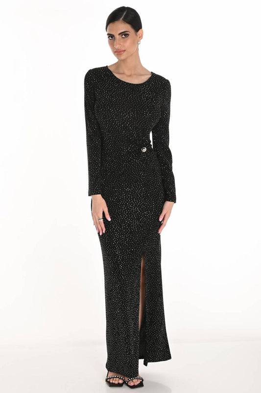 Frank Lyman 259260 Black & Silver Glitter Lurex Fabric Dress