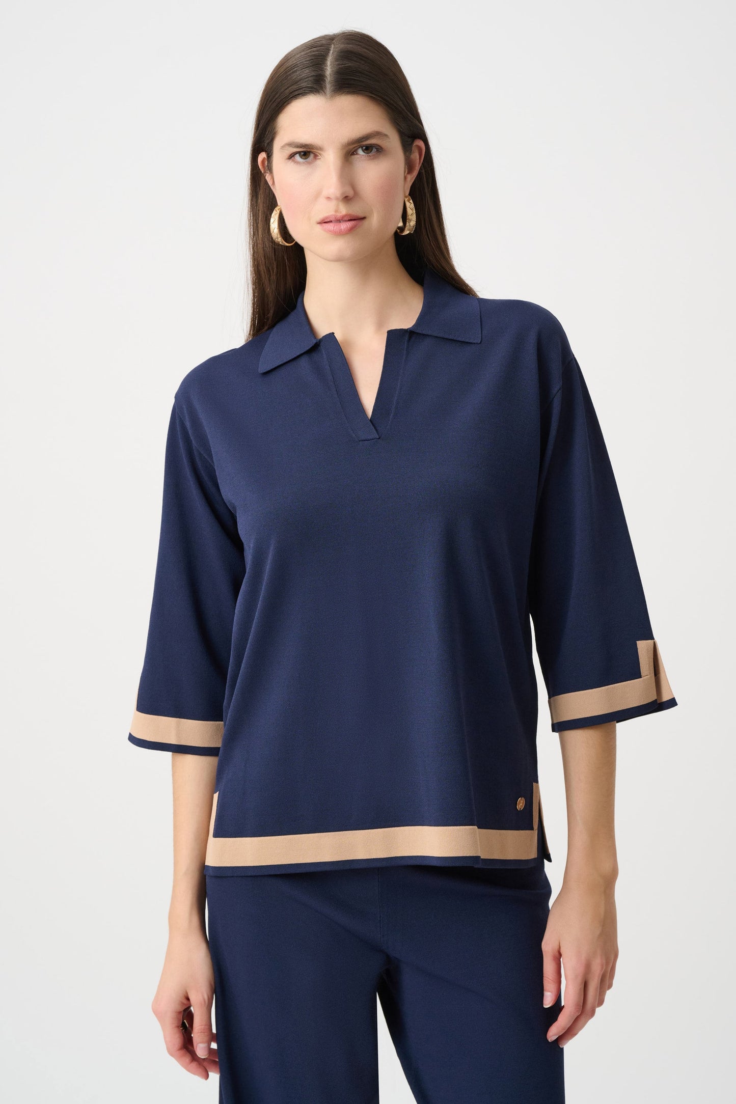 JOSEPH RIBKOFF Sweater Knit Colour Block Top 253909F26