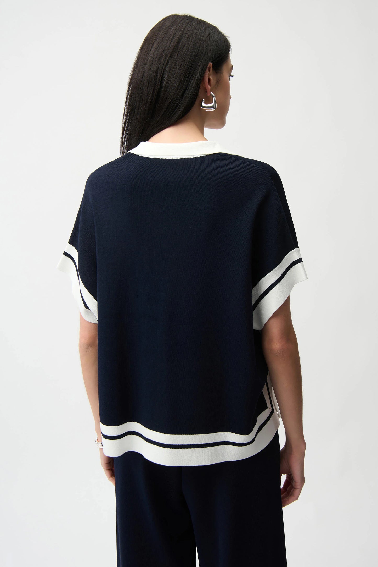 Viscose Blend Boxy Sweater With Stripe Detail
261941