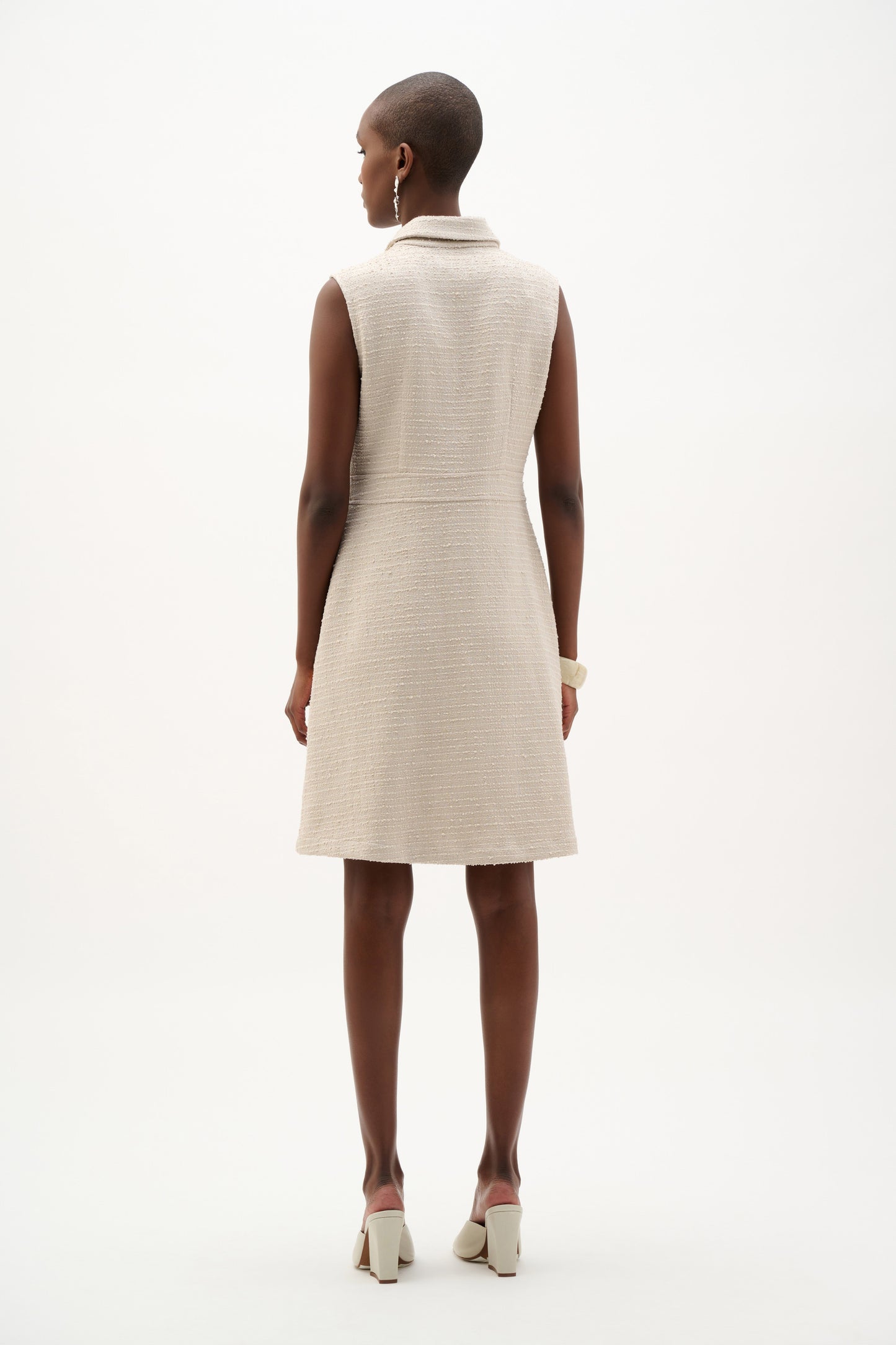 Bouclé A-Line Dress With Zipped Neckline
262221