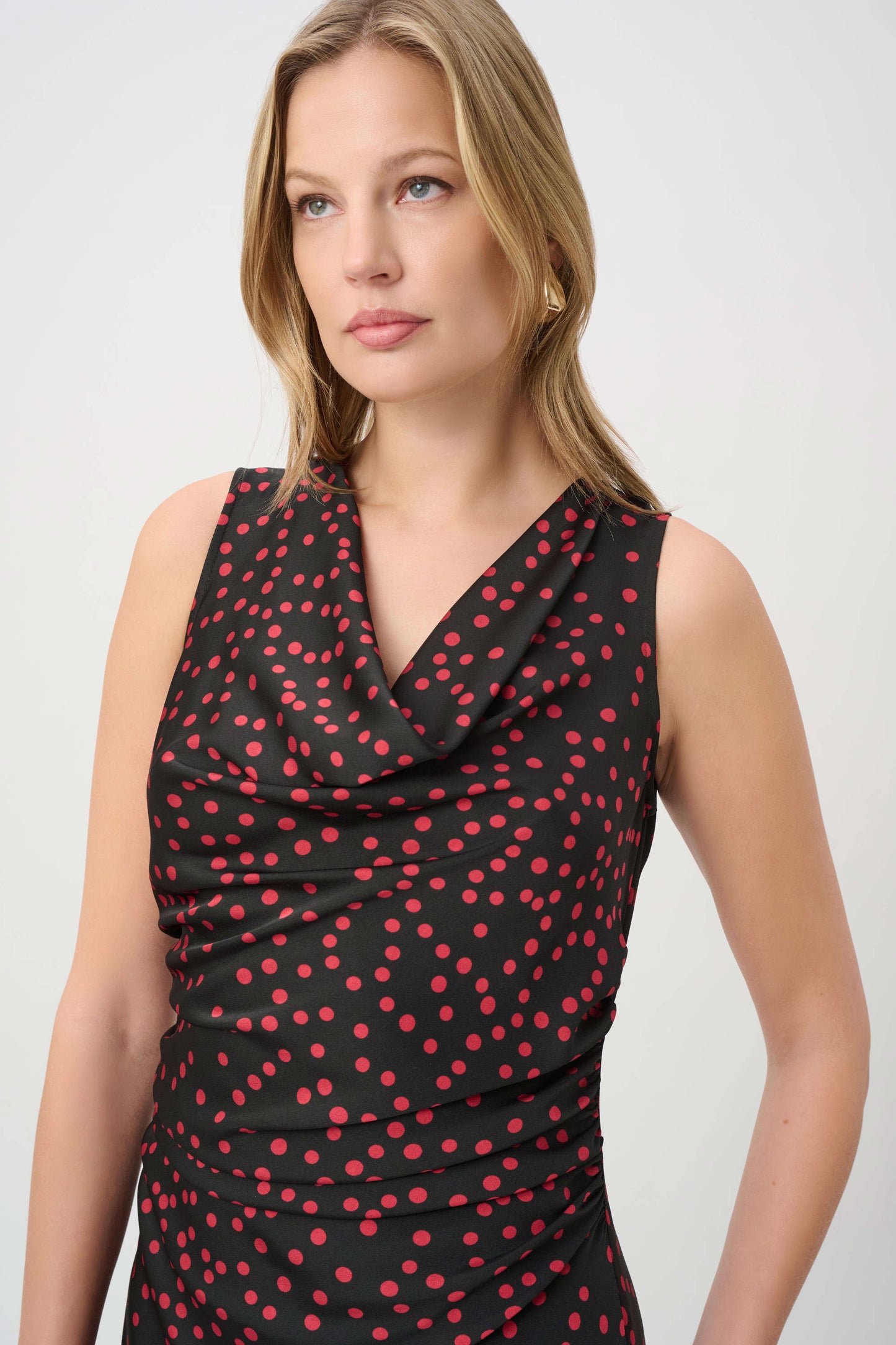 Polka Dot Recycled Satin A-Line Dress