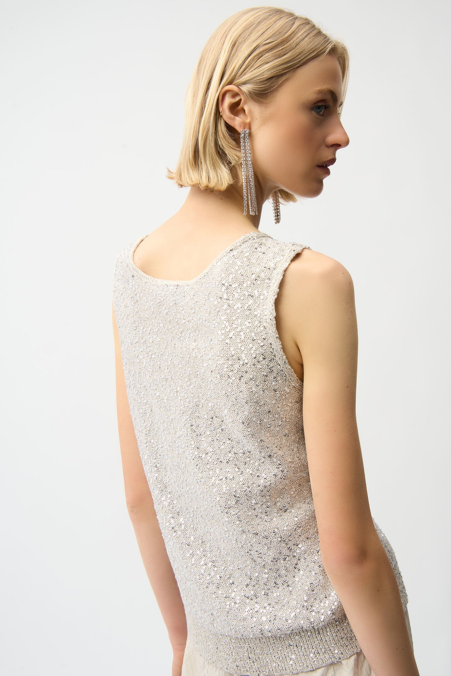 Joseph Ribkoff Sequins Yarn V-Neck Camisole Style 261914
