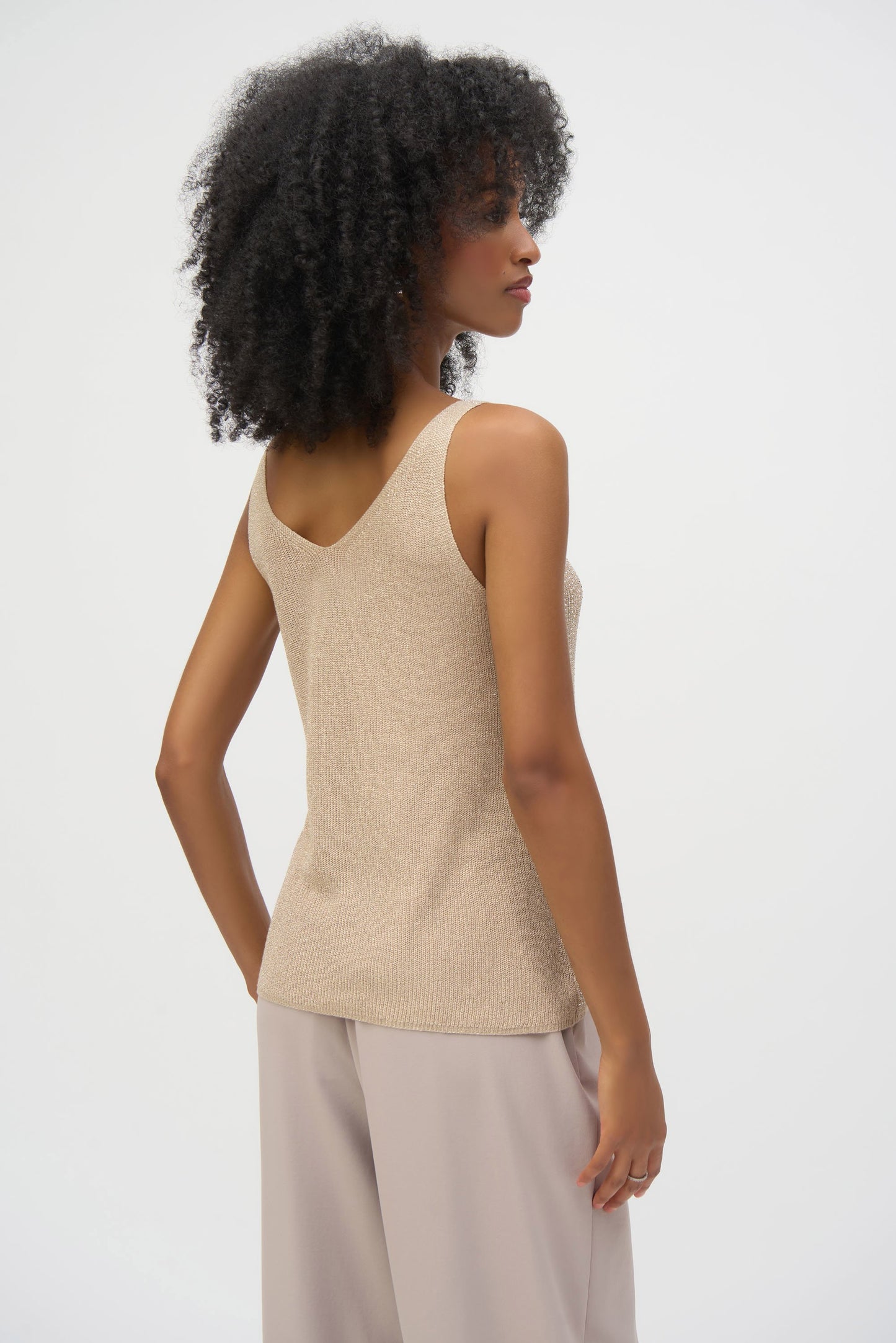Joseph ribkoff metallic knitted camisole with gemstones 252915